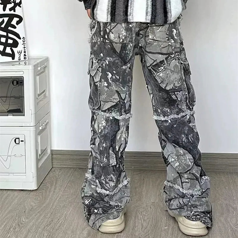 Streetwear Baggy Stacked Flared Jeans