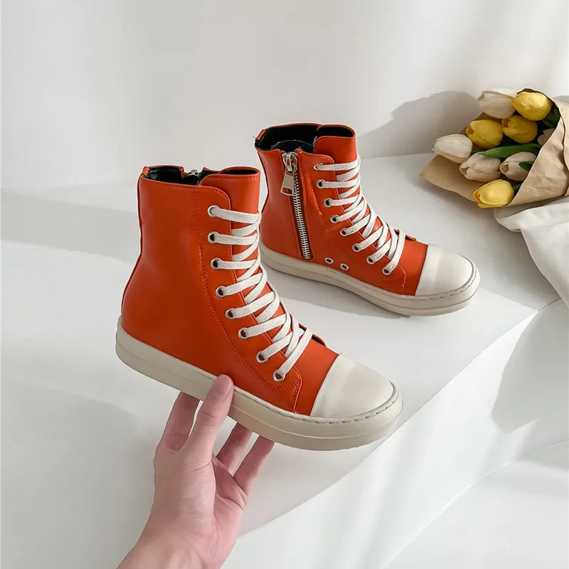 Zipper Canvas Casual Women Sneakers  