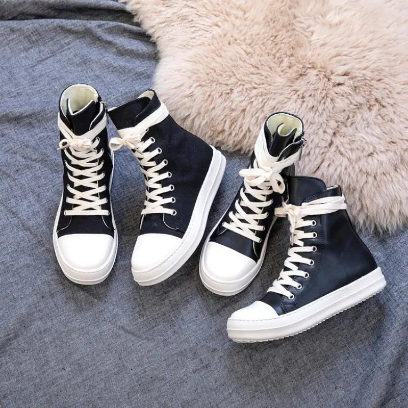 Zipper Canvas Casual Women Sneakers  